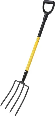 Productafbeelding van Spitvork 4 Tanden - Tuinvork Graafvork - Tuinieren Composteren - Stevige Ijzeren Constructie - 117 cm - Zwart