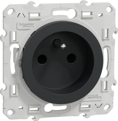Obrázek produktu pro Odace - 2P+T zásuvka - anth. - šroub - 4 rychlospojky na pól - SCHNEIDER ELECTRIC - S540049