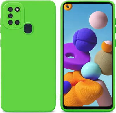 Produktbild von Cadorabo Hülle für Samsung Galaxy A21s Schutz Hülle in Grün TPU Silikon Etui Case Handyhülle