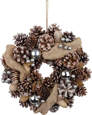 Immagine prodotto di Ghirlanda MagicHome Natale, naturale, crema, da appendere, con nastro, 30x8 cm