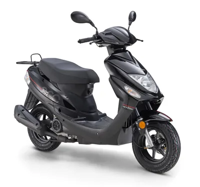 Produktbild von LuXXon Motorroller ECO (45km/h) E5 EFI, schwarz - 50ccm 4-Takt, 2,2kW/3PS, 1,9l/100km, 10" Reifen, mit Staufach, StVZO