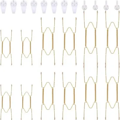 Image de Porte-serviettes muraux en acier inoxydable, lot de 12, 15/20/25 cm, décoratifs, 12 pinces