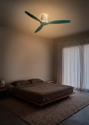 Produktbild von CREATE - WIND CALM CUSTOM RATTAN - Leiser Deckenventilator 40W Ø132 cm 100% Holz mit LED-Licht an Gehäuse und Lampe