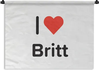Produktbild von MuchoWow® Wandteppich Wandbehang Ich liebe - Britt - Mädchen 90x67.5 cm Tapisserie Dekoration Wandtuch - Fototeppich - Wand-Skulpturen