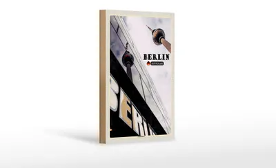 Produktbild von Holzschild Städte Berlin Fernsehturm Deutschland 12x18 cm