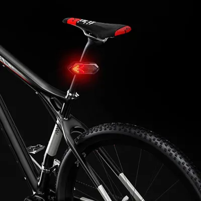 Zdjęcie produktu dla Kierunkowskazy Rowerowe Sygnalizacja tył LED z pilotem lampka rowerowa tylna USB IP65 migacz alarm awaryjny