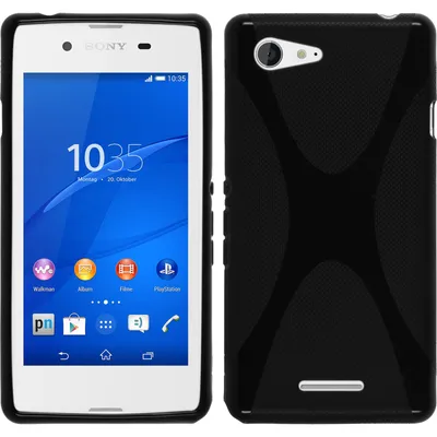 Produktbild von PhoneNatic Case kompatibel mit Sony Xperia E3 - schwarz Silikon Hülle X-Style + 2 Schutzfolien