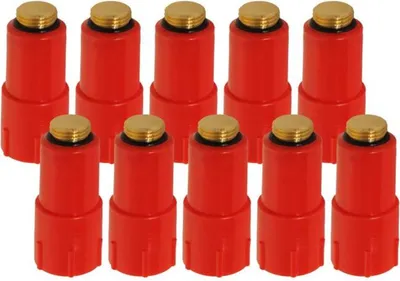 Produktbild von Baustopfen rot 1/2 Zoll mit Messinggewinde Set 10 Stück