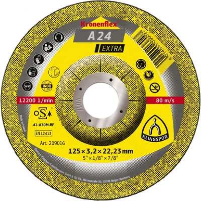 Obrázek produktu pro Klingspor kotouč na řezání kovů 125 mm x 3,2 mm x 22,2 mm a24 extra