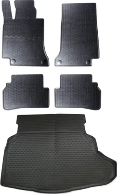 Produktbild von Gummi Kofferraumwanne + Fußmatten Set für Mercedes C-Klasse W205, Bj. 2/2014-