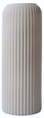 Obrázek produktu pro HowHomely Dekose: Stolní váza, skleněná váza, váza na květiny, tmavě béžová, 25 cm, s reliéfním vzorem, moderní