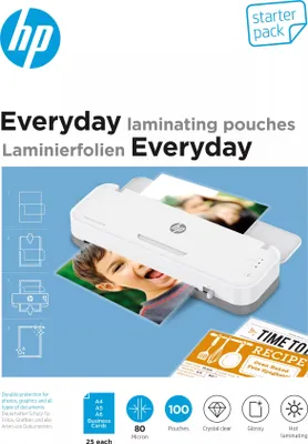Zdjęcie produktu dla HP Laminierfolien Everyday Starter Set 80 Micron