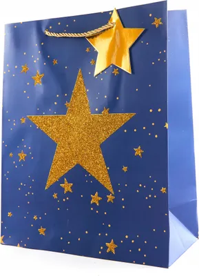 Produktbild von Weihnachts-Geschenktüte 26x32cm - Stern-Motive - Festliche Verpackung für Weihnachten