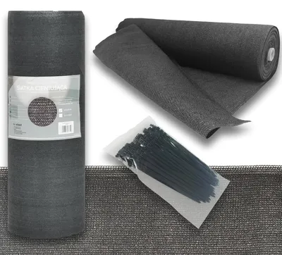 Zdjęcie produktu dla Siatka cieniująca mata osłona płot ogrodzenie 1,5x50 m 90% 135 g + opaski UV szara