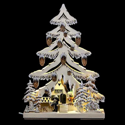 Produktbild von Lichterspitze Futterkrippe mit Förster und Raureif (32x44cm) von RATAGS Holzdesign