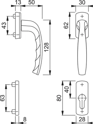 Produktbild von FTT-Halbgarnitur, PZ, New York 0810/U10/962PNS, N 10, ALU naturfarbig