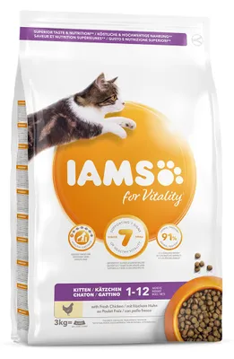 Productafbeelding van Iams For Vitality Kitten Chicken 3kg