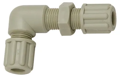 Produktbild von Riegler Winkel-Schottverbindung, M16x1,5, für Schlauch 8/10 mm, SW 22, PP