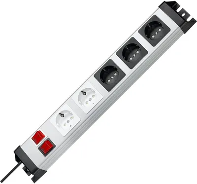 Produktbild von Kopp Steckdosenleiste Powerversal 2+3fach 2xSchalter