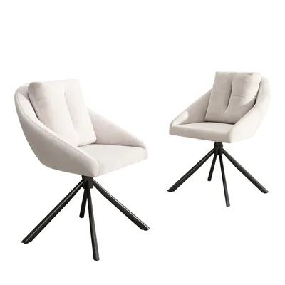 Immagine prodotto di SWeiko sedia da pranzo sedia di velluto sedia imbottita sedia girevole, tessuto di velluto traspirante, design ergonomico, 2 pezzi, beige