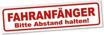 Produktbild von PantherPixel Fahranfänger Magnetschild Auto Bitte Abstand Halten Magnetfolie Geschenkidee 45 x 12 cm STANDARDFARBFOLIEN