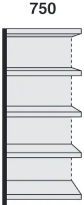 Produktbild von Magazin-Regal Stora 100 Regalfeld mit Rückwand BxTxH 75x30x190cm schwarz/lichtgrau