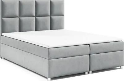 Produktbild von Best for Home Boxspringbett mit Bettkasten Trinity K-2 Bonellfederkern inkl. Topper, mit Lieferung 180x200-Grau