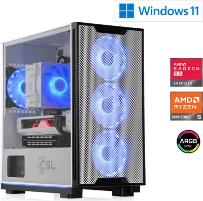 Produktbild von Gaming PC M12580H / AMD Ryzen 5 8400F, 6x 4200 MHz / AMD RX9070 / 32 Go DDR5 RAM / M.2 SSD 1000 GB - Windows 11 Home
