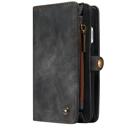 Zdjęcie produktu dla etui iPhone SE 2022, iPhone SE 2020, iPhone 8, iPhone 7 - sztuczna skóra - CaseMe Wallet, etui z klapką - czarne