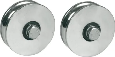 Immagine prodotto di ruota a gola tonda da 100 mm con 2 cuscinetti a sfera - set di 2