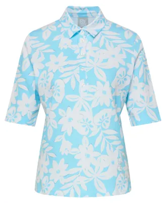Produktbild von Rabe T-Shirt Hellblau mit floralem Allover-Print und Strass-Applikation, Größe 40
