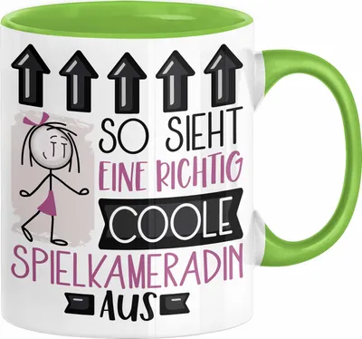 Produktbild von Spielkameradin Geschenk Tasse Lustig Geschenkidee für Spielkameradin Geburtstag So Sieht Eine Richtig Coole Spielkameradin Aus Frauen Spruch (Grün)