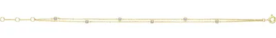 Produktbild von Schönes 9 Karat (375) Gold Damen - Armband mit Zirkonia - 18cm*3mm; TRS27629