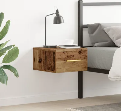 Produktbild von Wand-Nachttisch Altholz 35x35x20 cm, Aktenschränke DesignMöbel Neu
