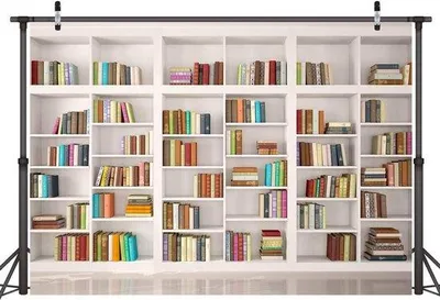 Produktbild von Bücherregal Hintergrund für Büro und Videokonferenz Mehrfarbig