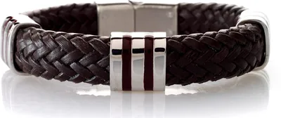 Produktbild von Karisma Männer Massives Leder Armband Braun Mit Edelstahl Elementen Und Beschichtung SB8641.braun - 22.5 Zentimeter