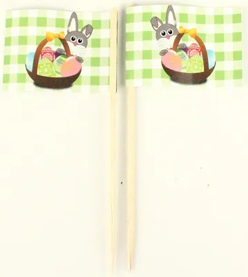 Produktbild von Party-Picker Flagge Osterhase grün Papierfähnchen in Spitzenqualität 25 Stück Beutel