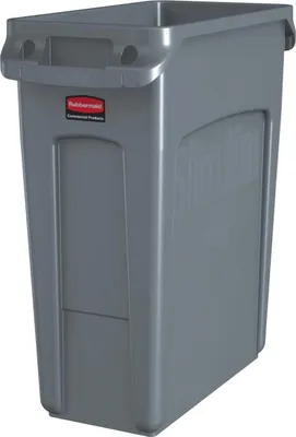 Produktbild von Rubbermaid Abfallbehälter Slim Jim mit Lüftungskanälen grau 60 Liter