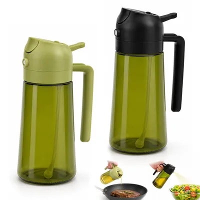 Ölzerstäuber-Set 2x 470 ml Glas, 2-in-1 Spender & Zerstäuber