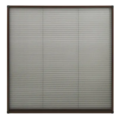 Image de vidaXL Moustiquaire plissée pour fenêtre aluminium brun 120x120 cm