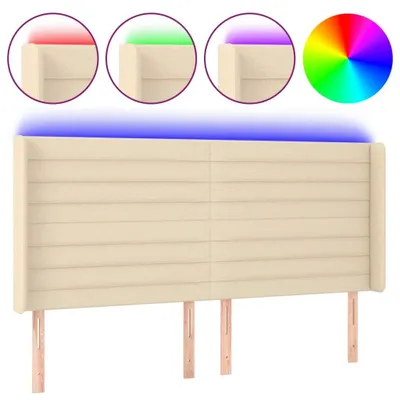 Immagine prodotto di Testiera a LED Crema 183x16x118/128 cm in Tessuto