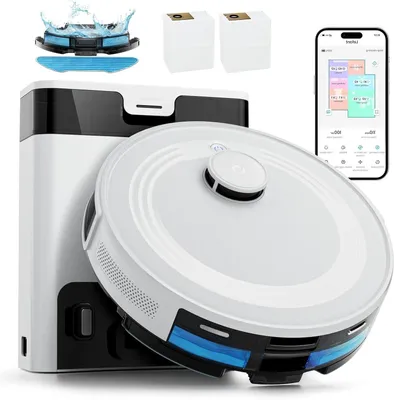 Obrázok produktu pre Robotický vysávač - Robotický mop - Robotický vysávací robot - Automatický vysávač - Inteligentný vysávač - Sací výkon 6000 Pa