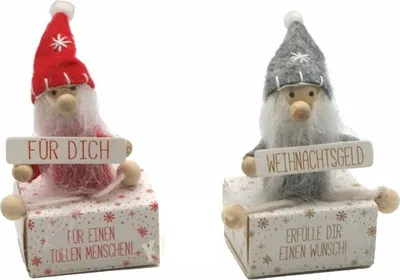 Produktbild von GKA 2 Stück Wichtel Geldgeschenk Box Weihnachten Geld Geldbox für Geldgeschenke und Gutscheine