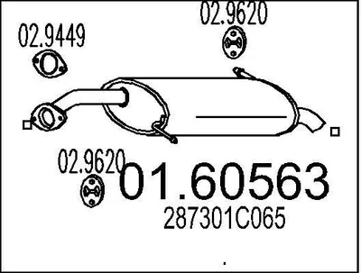 Produktbild von MTS 01.60563 Endschalldämpfer für HYUNDAI GETZ (TB) Auspuff