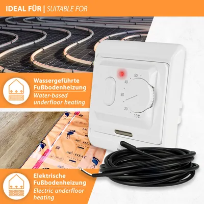 Produktbild von Analog Thermostat Raumthermostat Fußbodenheizung Heizungssteuerung Menred E71