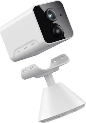 Image de caméra babyphone HD 1080P Batterie intérieure, Caméra de surveillance intérieure WLAN 2.4GHz avec vision nocturne, détection de mouvement PIR, audio bidirectionnel, IP65