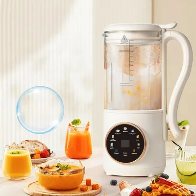 Image de AIORBER : machine multifonctionnelle à boissons aux noix, 1 400 ml, avec mixeur rapide à 16 lames, autonettoyante, silencieuse, blanche
