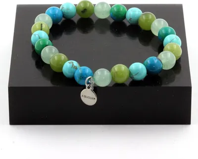 Zdjęcie produktu dla Bransoletka z koralików jadeit + awenturyn + chryzokola + turkus 8 mm