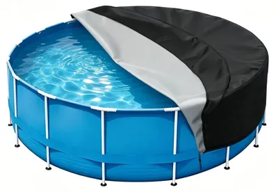 Produktbild von Schwimmbadabdeckung, rund, 190 x 70 cm, 420D, UV-beständig, mit Kordel