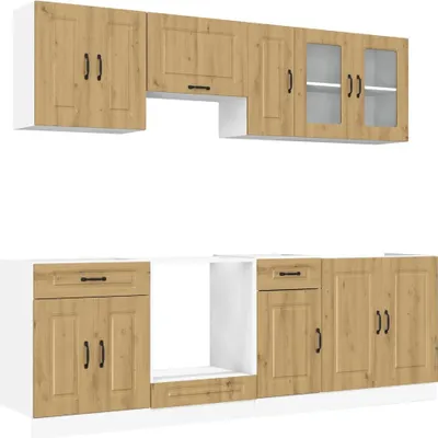 Produktbild von vidaXL 8-tlg. Küchenschrank-Set Kalmar Artisan-Eiche Holzwerkstoff